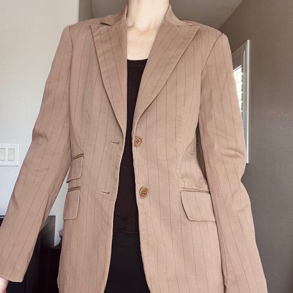 Pinstripe blazer suit jacket - Picture 2 of 8